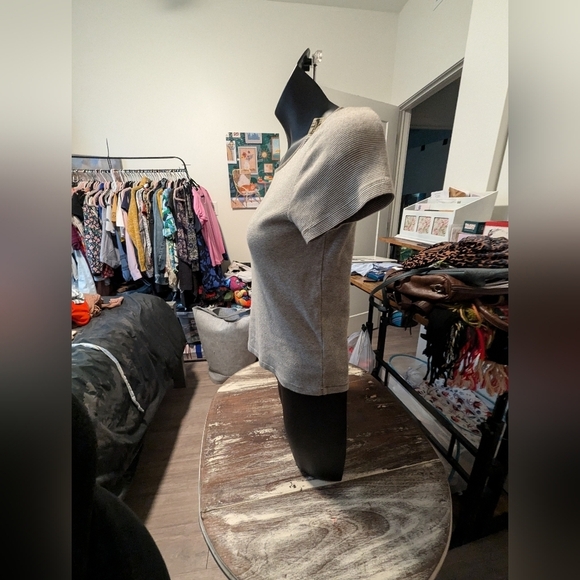 Lauren Ralph Lauren Green Stripes T-shirt size Petite Medium 100% cotton - Picture 8 of 10